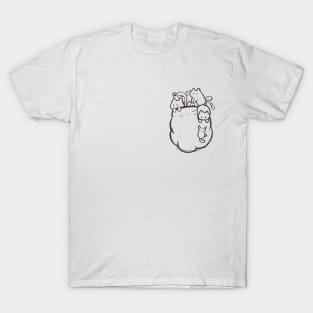 Kawaii sketchy pocket cats T-Shirt